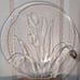 Vintage Glass serving/ cake plate with Roses 12 1/2in. Round.