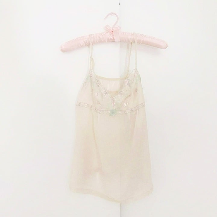 japanese brand embroidered floral lace cami