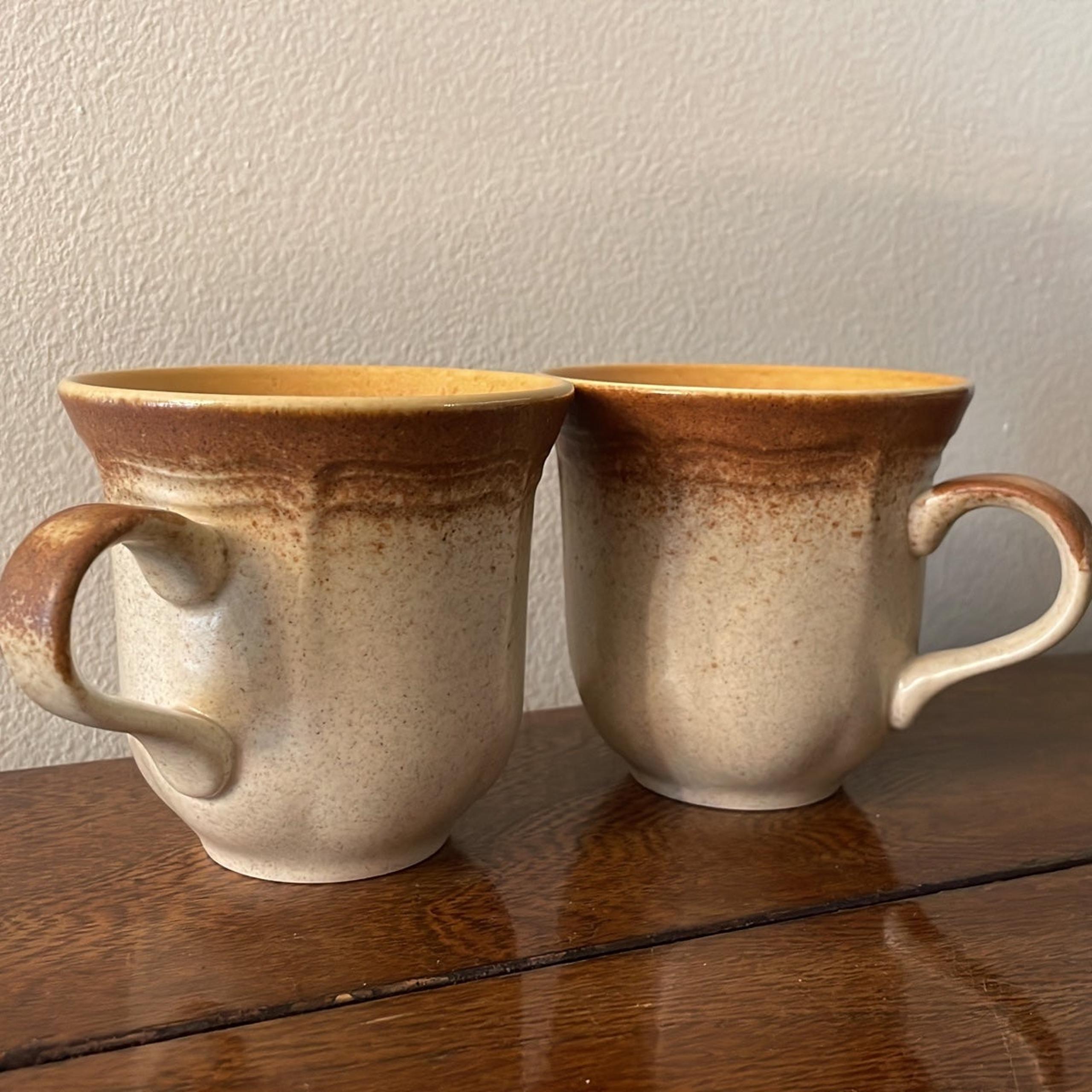 MIKASA WHOLE WHEAT E 8000 Lot of 2 Coffee Tea Cups 8oz
