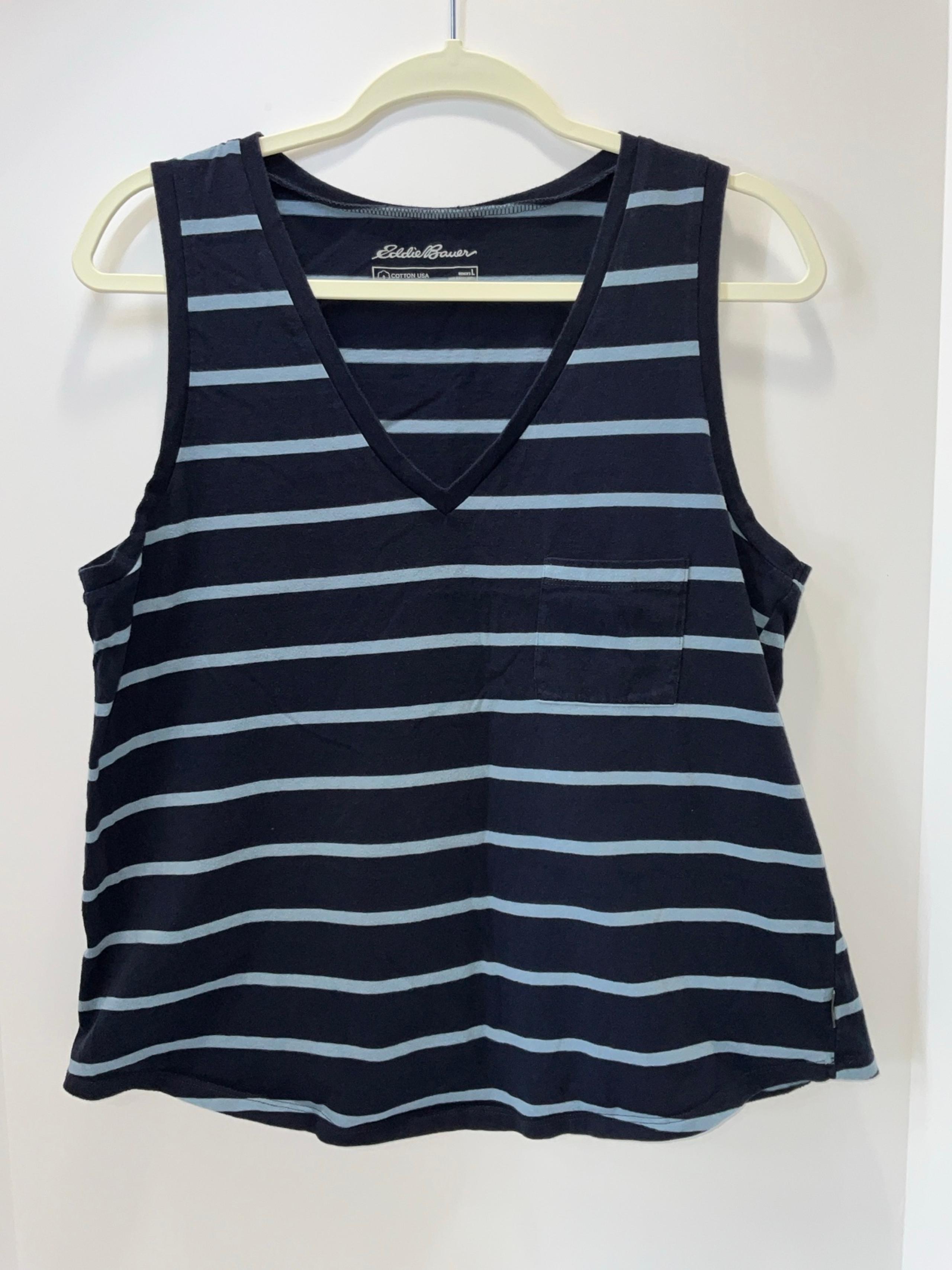 Eddie Bauer Women’s V-Neck Tank Top size large in Navy Blue