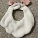 Baby girl burp cloth bib with a removable bow