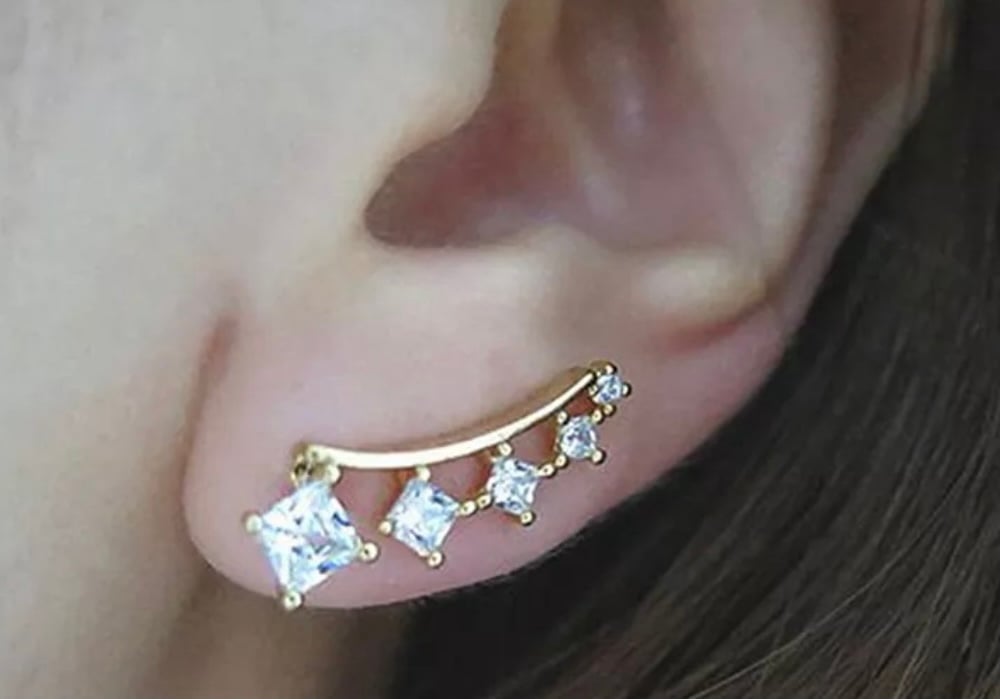 Gold Studded Ear Climbers