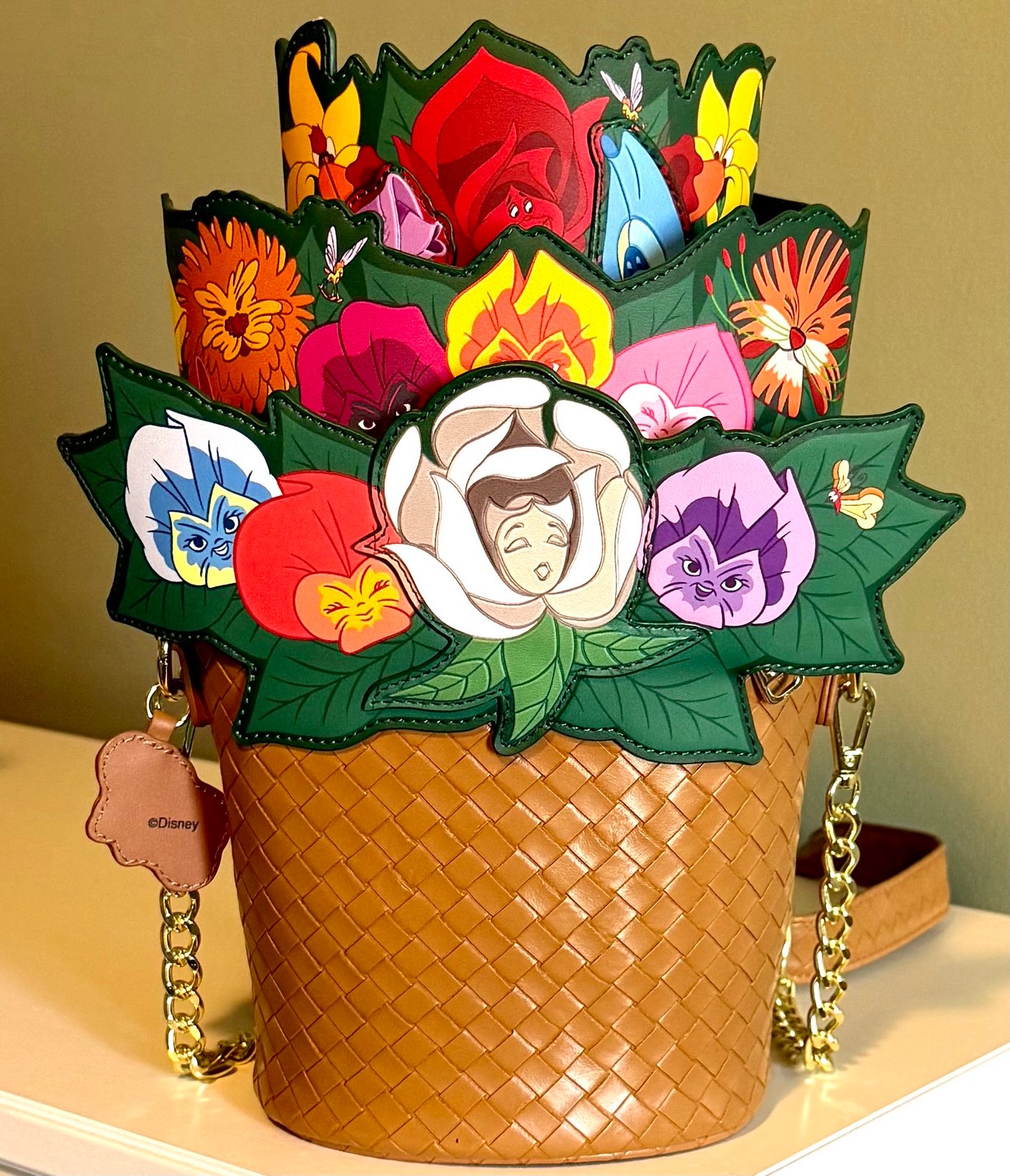 Loungefly Alice In Wonderland Singing Flower Basket Crossbody Bag