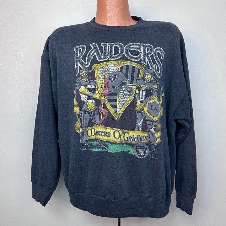 Vintage 1990s LA Raiders Sweatshirt, Masters of the Gridiron, Signal Sports, XXL
