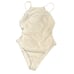 Andie Swimwear Asbury Ribbed One Piece Swimsuit Sz Large Womens White High Neck
