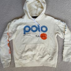 Polo by Ralph Lauren Cream Hoodie with Blue and Orange Accents