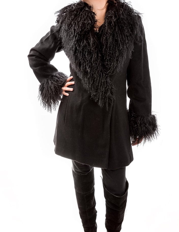 Black Fur Trench