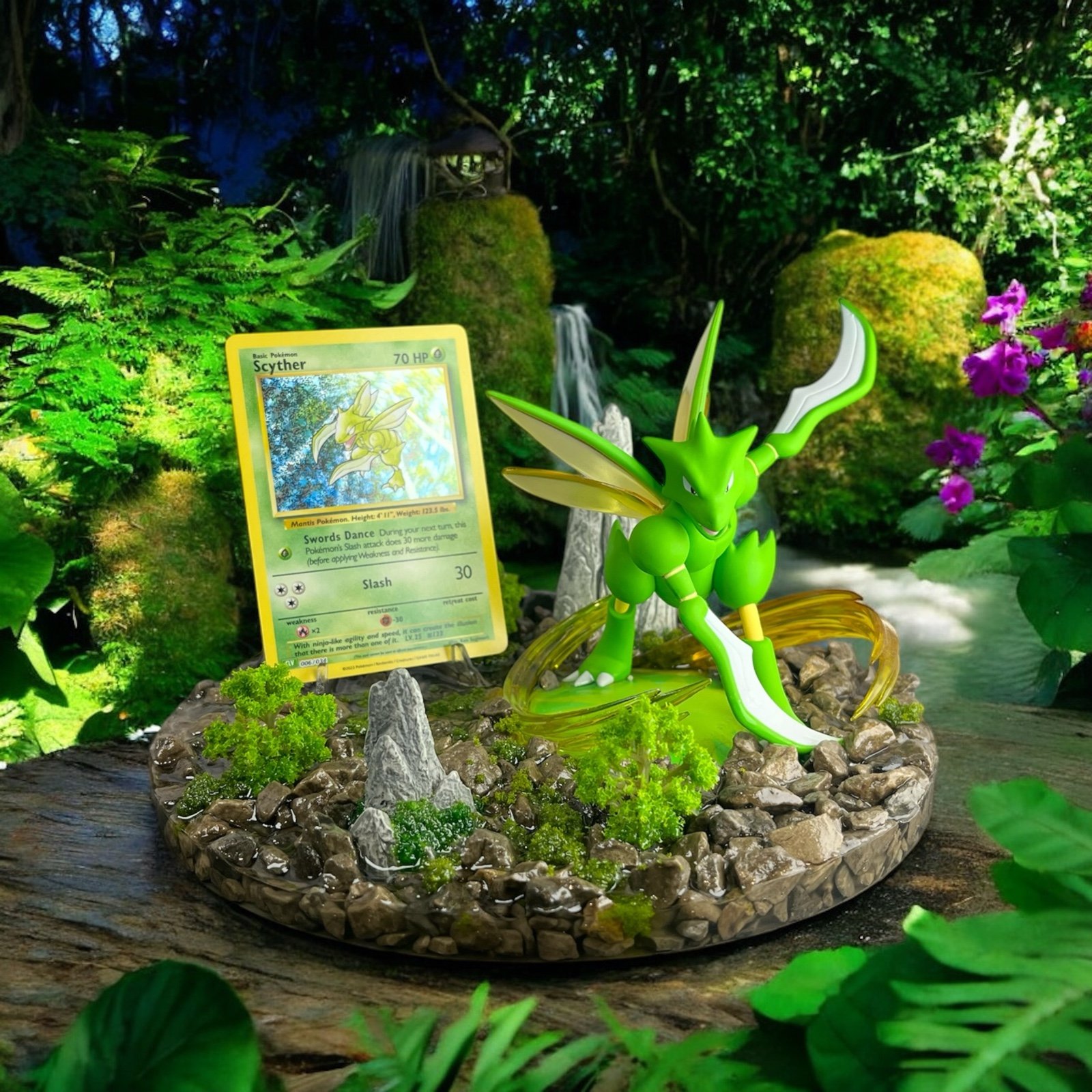 Pokemon Card Display Premium Collectible Piece - TCG Holder Stand - Scyther