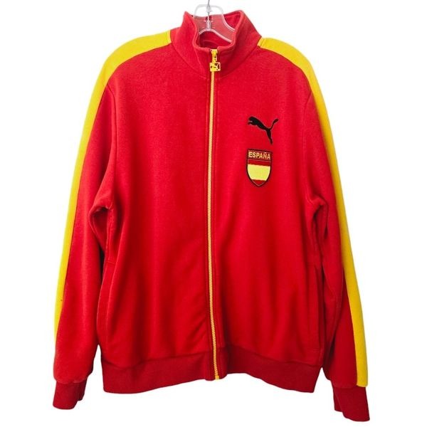 Puma Espana Spain Jersey Zip Up Jacket Red Yellow Men's Large