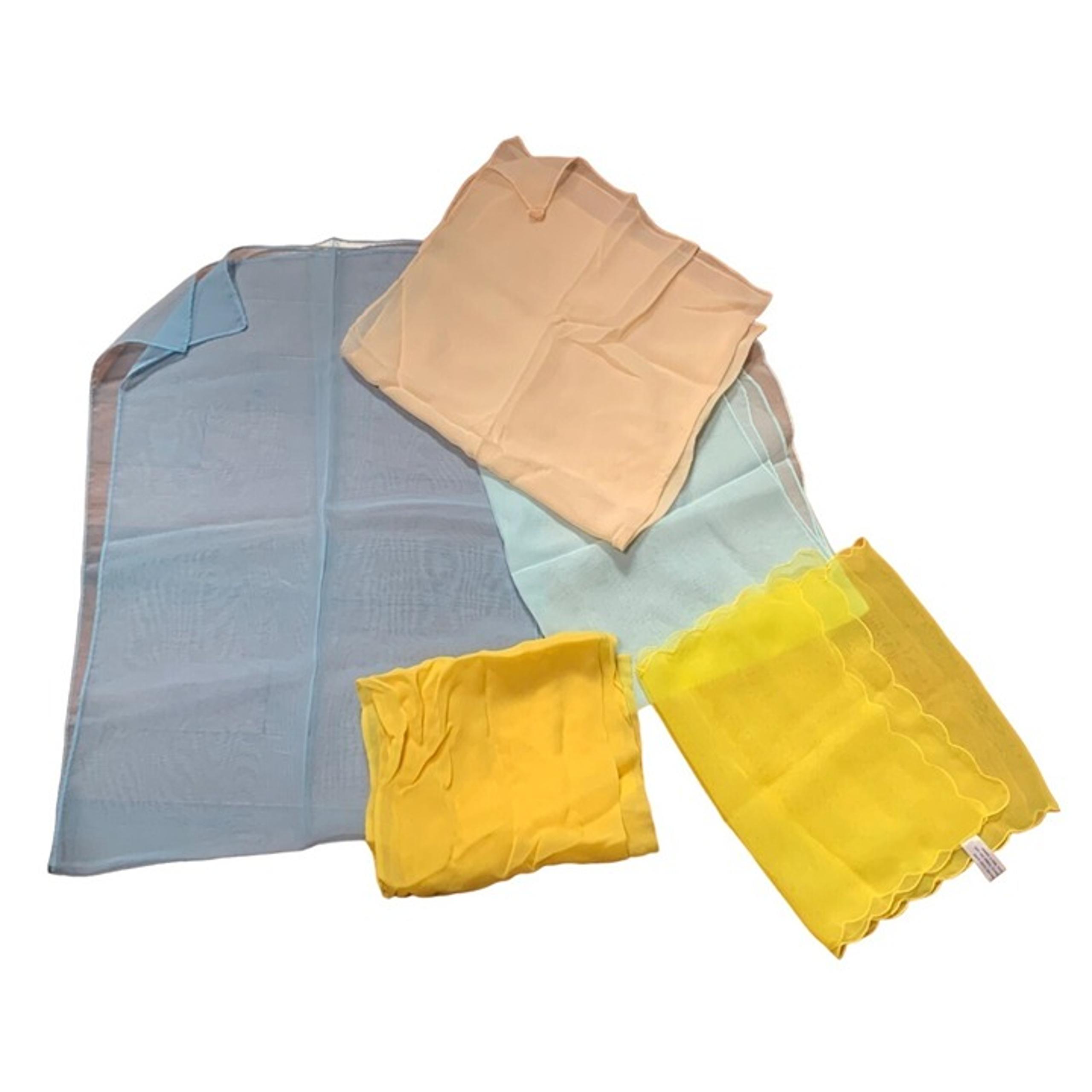 Vintage Womens Set of 5 Sheer Multicolor Scarves