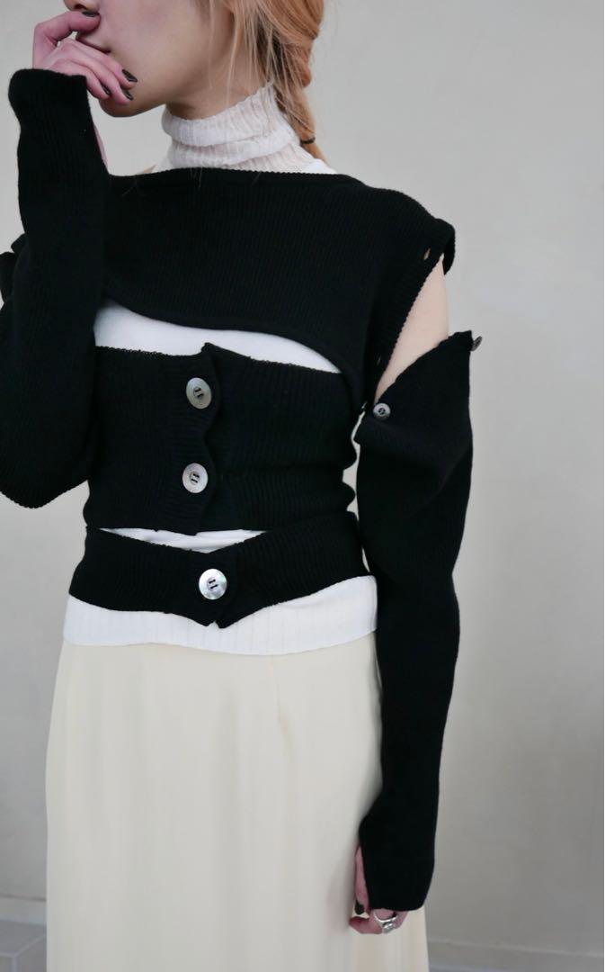 KAYLE】WOOL SHORT KNIT WAIST WARMER SET | theour
