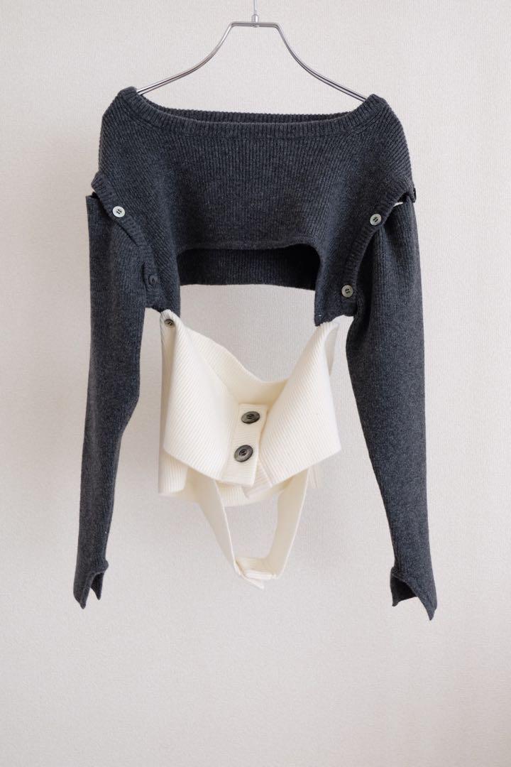 KAYLE】WOOL SHORT KNIT WAIST WARMER SET | theour