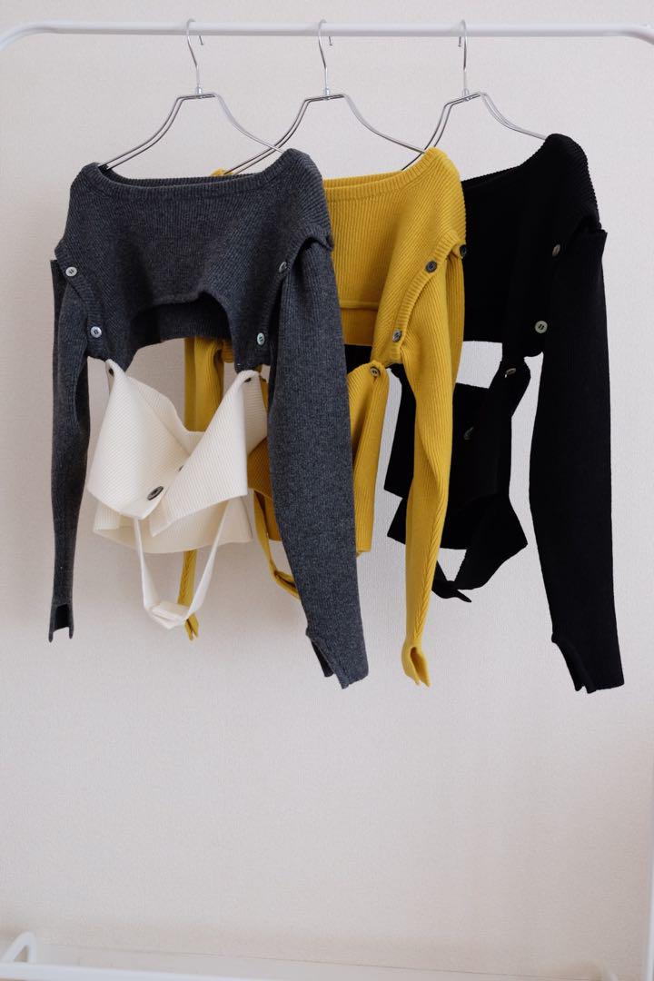 KAYLE】WOOL SHORT KNIT WAIST WARMER SET