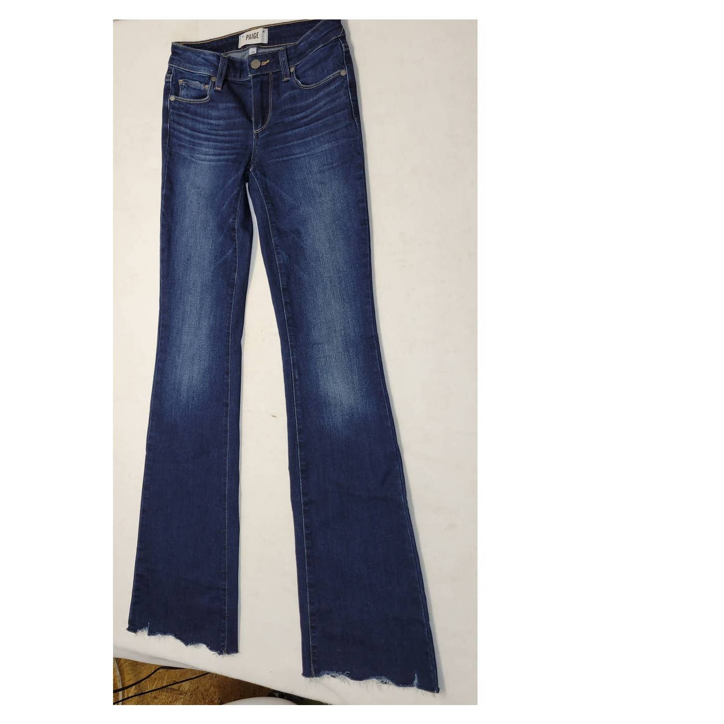Paige Raw Hem Dark Wash Jeans