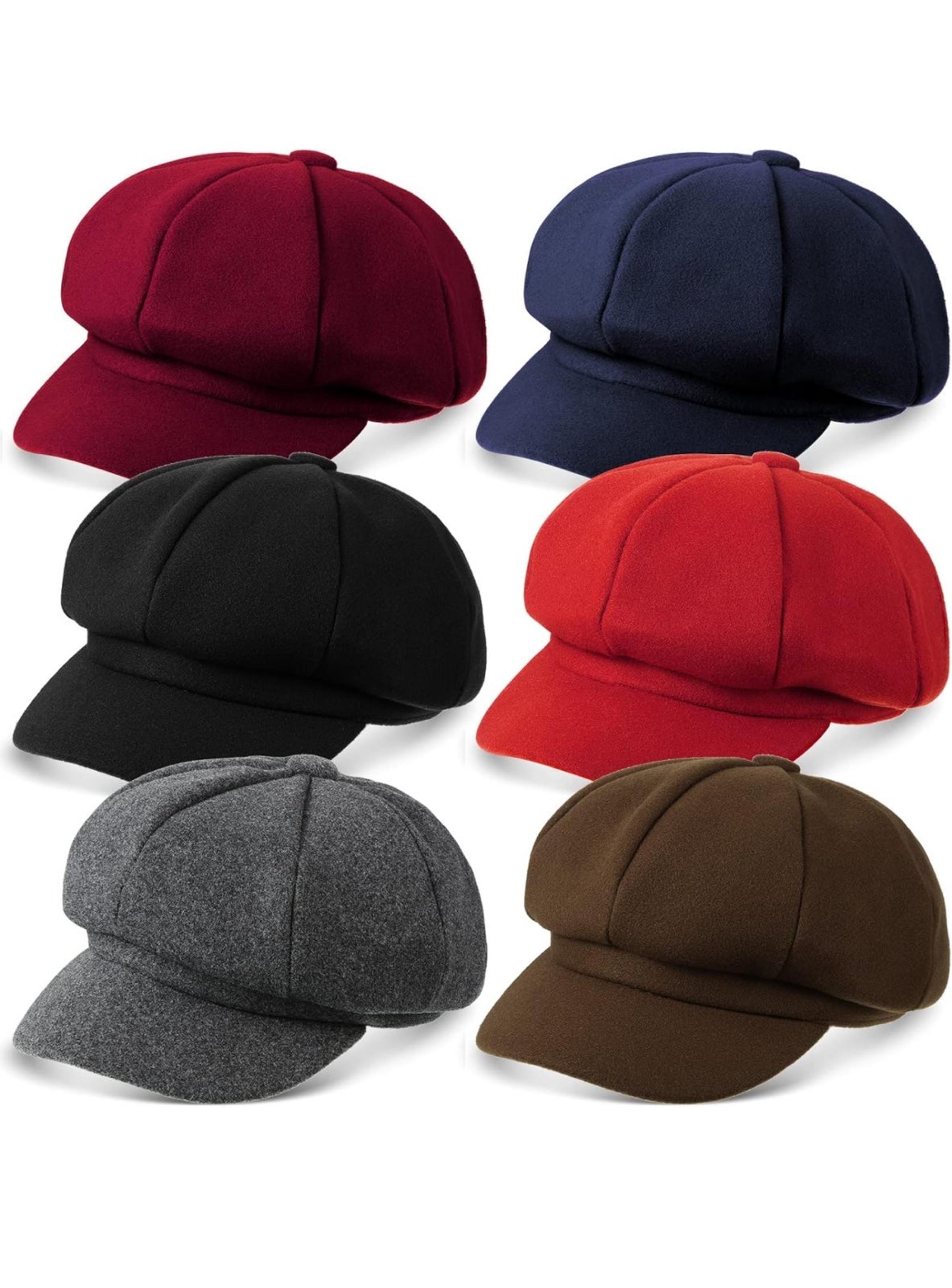 6 Pcs Newsboy Cap Warm Wool Visor Beret Hats Soft Vintage Baker Boy Hat