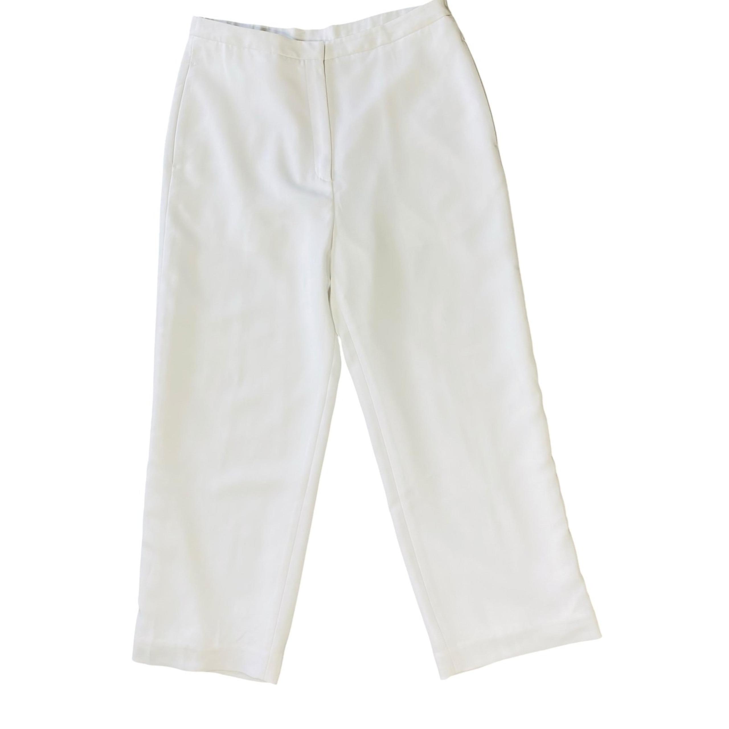 COLDWATER CREEK White High Rise Cropped Trouser Pants