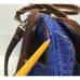 Samantha Brown Embossed Crocodile Print Blue Brown Weekender Briefcase Bag