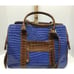 Samantha Brown Embossed Crocodile Print Blue Brown Weekender Briefcase Bag