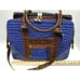 Samantha Brown Embossed Crocodile Print Blue Brown Weekender Briefcase Bag