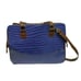 Samantha Brown Embossed Crocodile Print Blue Brown Weekender Briefcase Bag