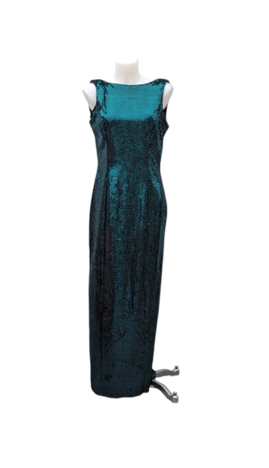 Vintage 1980s Zum Zum Sequins Green Long Gown Sparkle