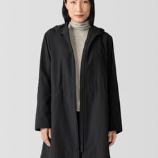 Eileen Fisher Petite Small Black Hooded Organic Cotton/nylon Jacket. Size SP NWT