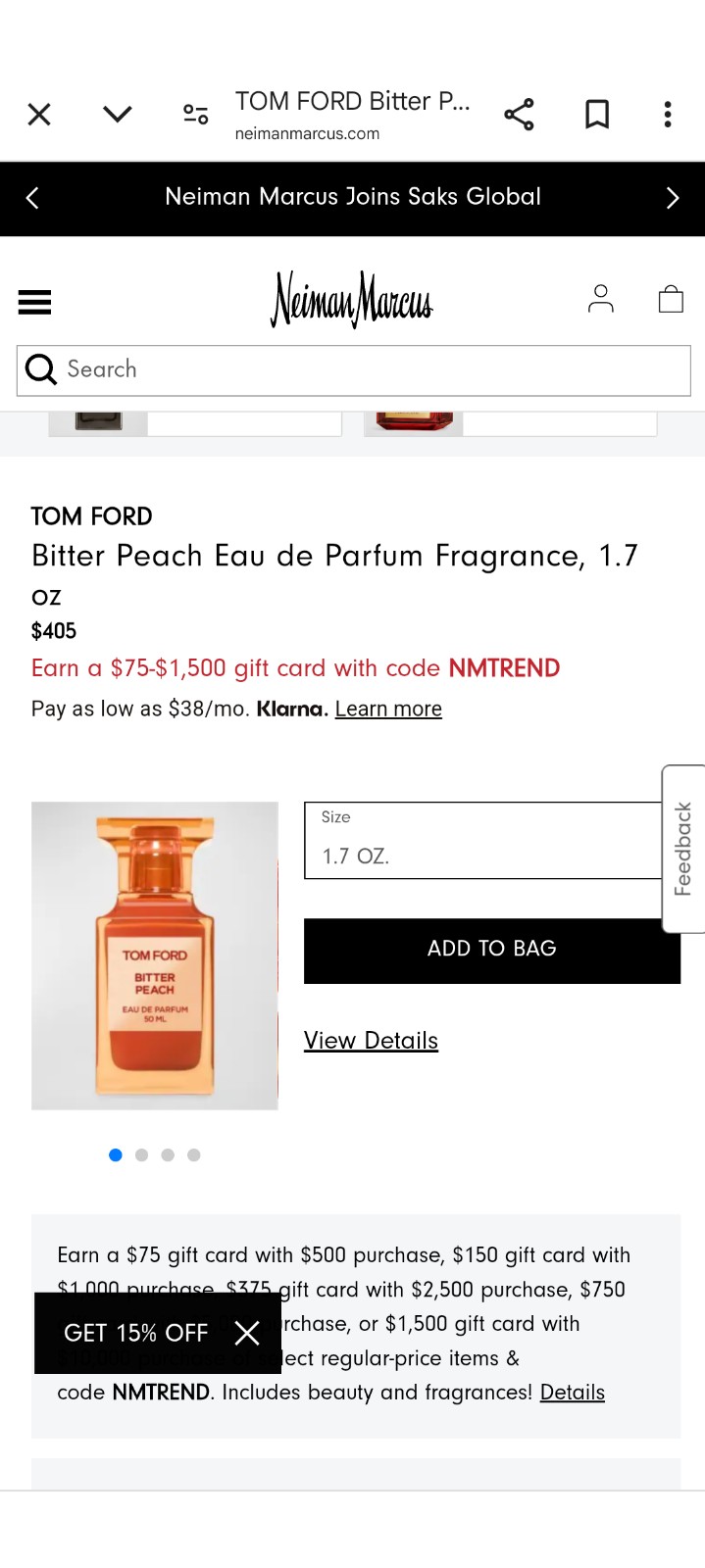 Cologne Tom Ford new