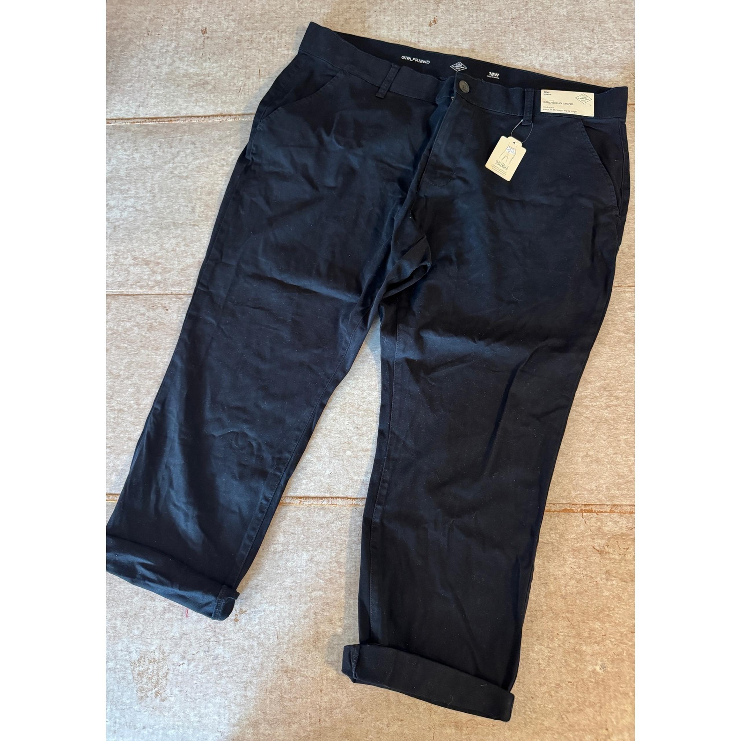 St. John's Bay Girlfriend Chino Pants Women's 18W Black NWT