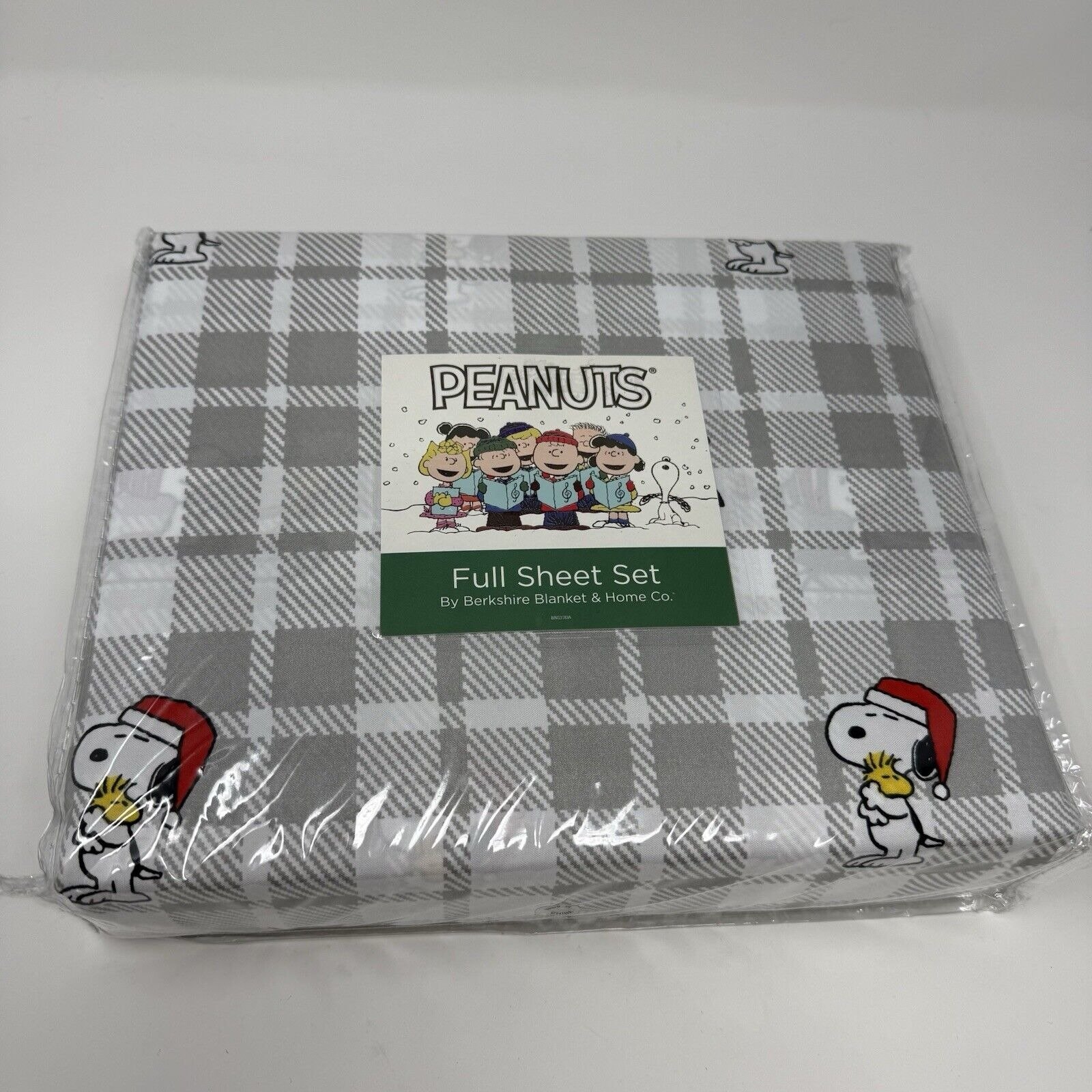 Peanuts Christmas Full Sheet Set Berkshire Snoopy Woodstock Sled Winter 4 Piece