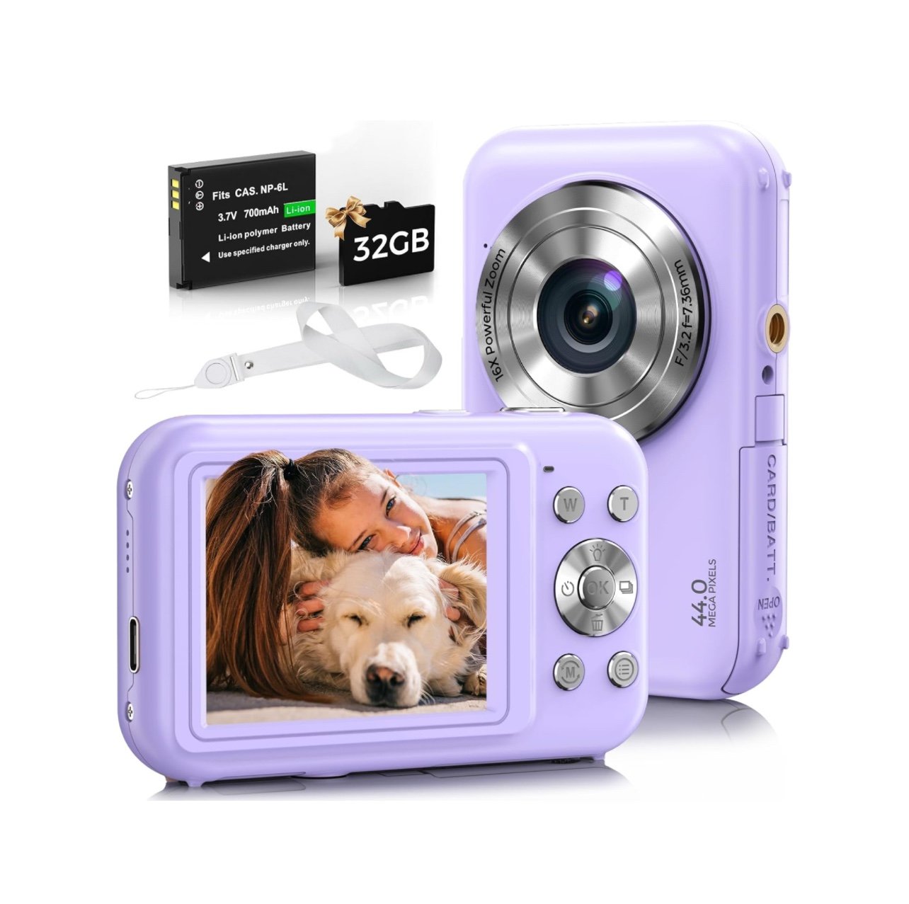 Digital Camera, Bofypoo FHD 1080P 44MP Kids Camera with 32GB Card
