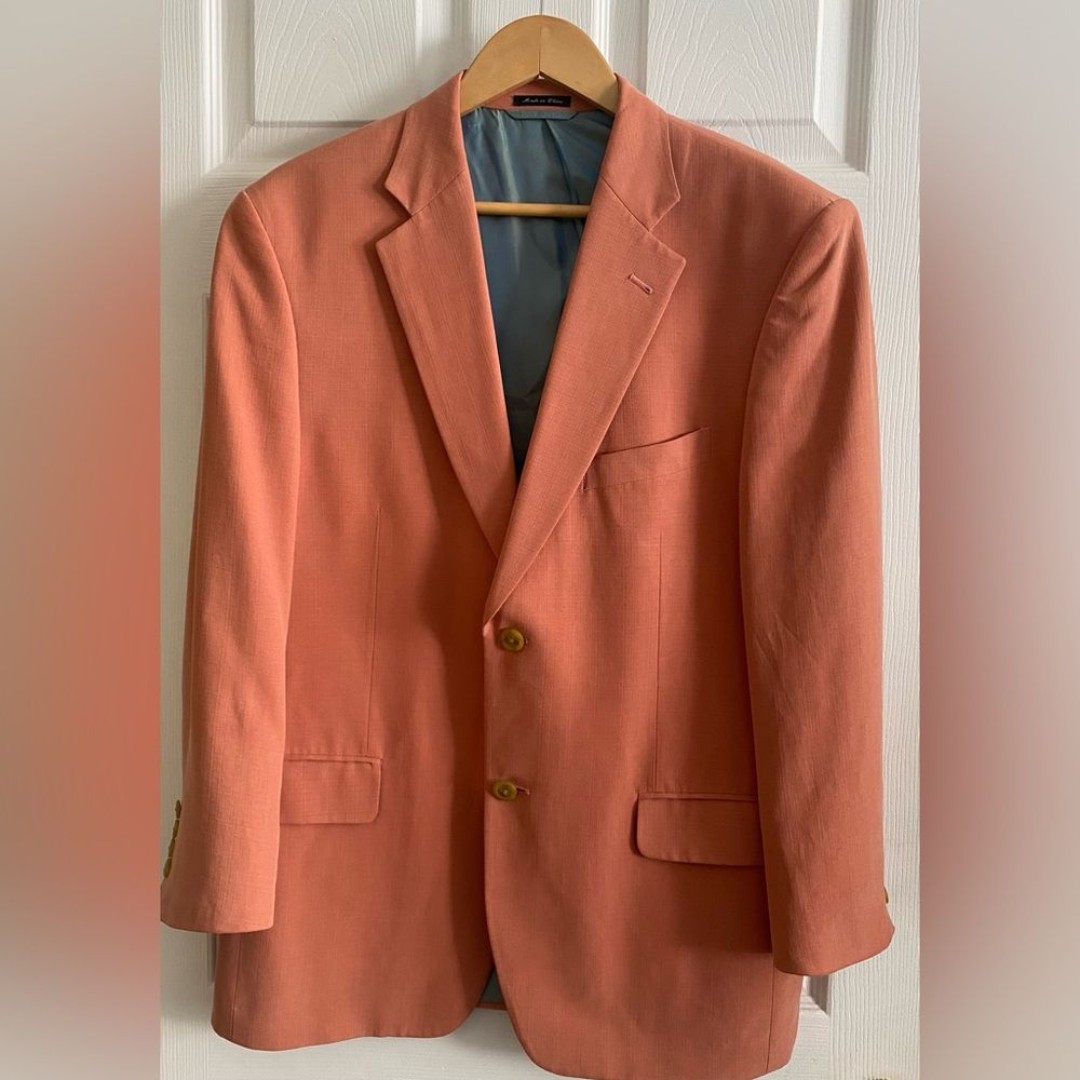 Ibiza Sport Coat Jacket Pockets Lined 100% Silk Casual