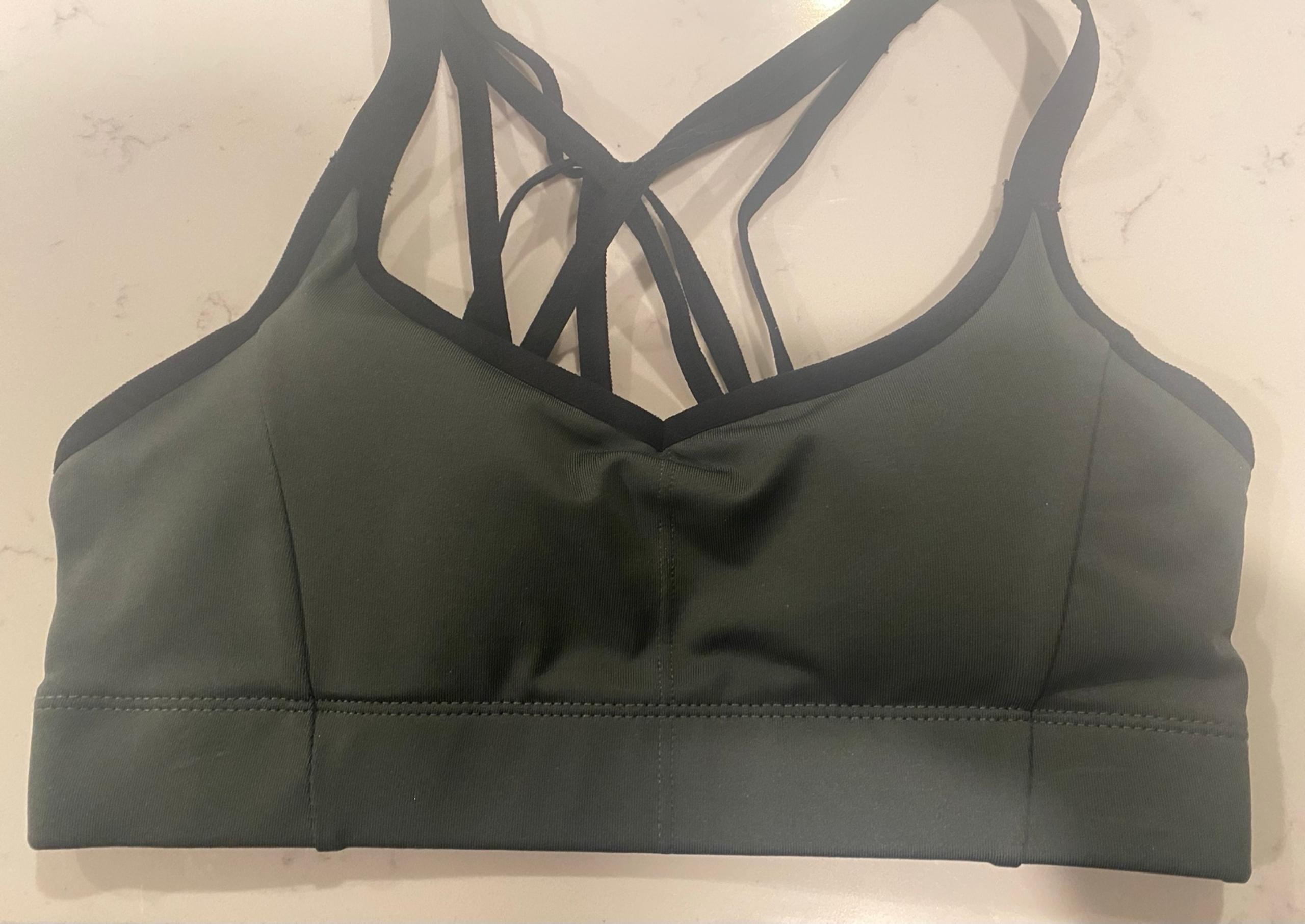 Like New! C9 by Champion Strappy Sports Bra Olive Green & Black XS