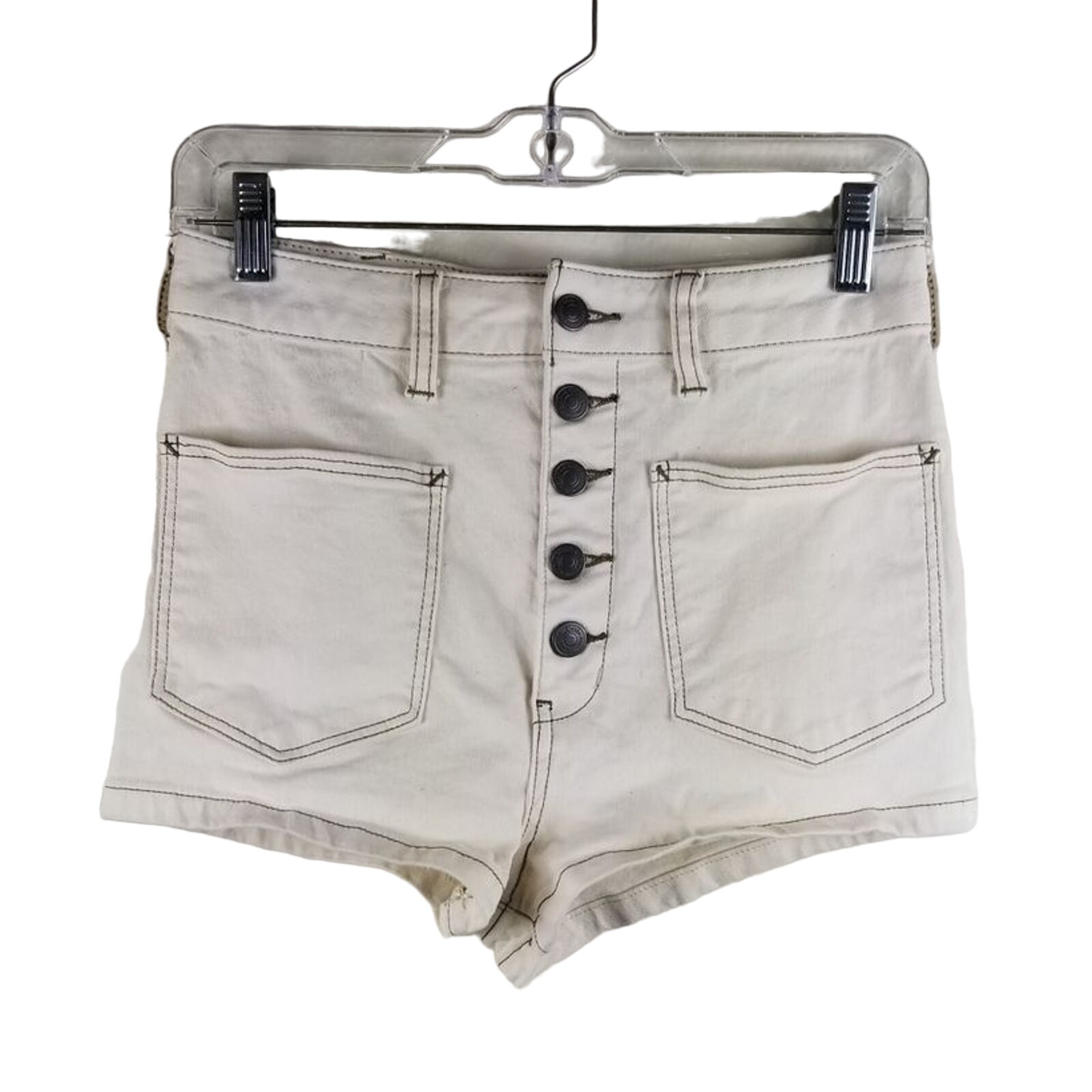 We The Free High Waisted Exposed Button Fly Closure Shorts Women 28