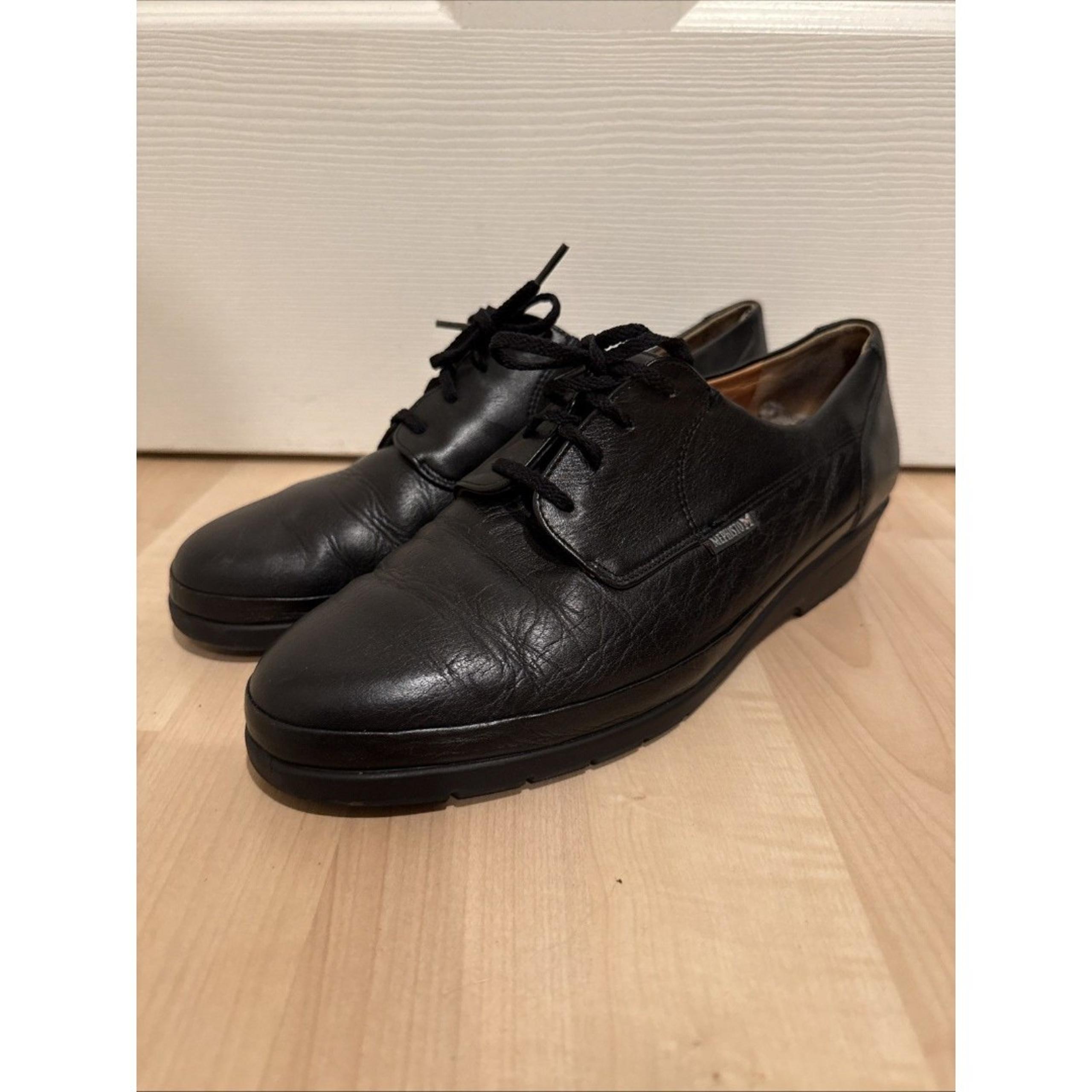 Mephisto Womens 11 Shoes Wedge Heel Oxford Black Leather Lace Up Air Jet
