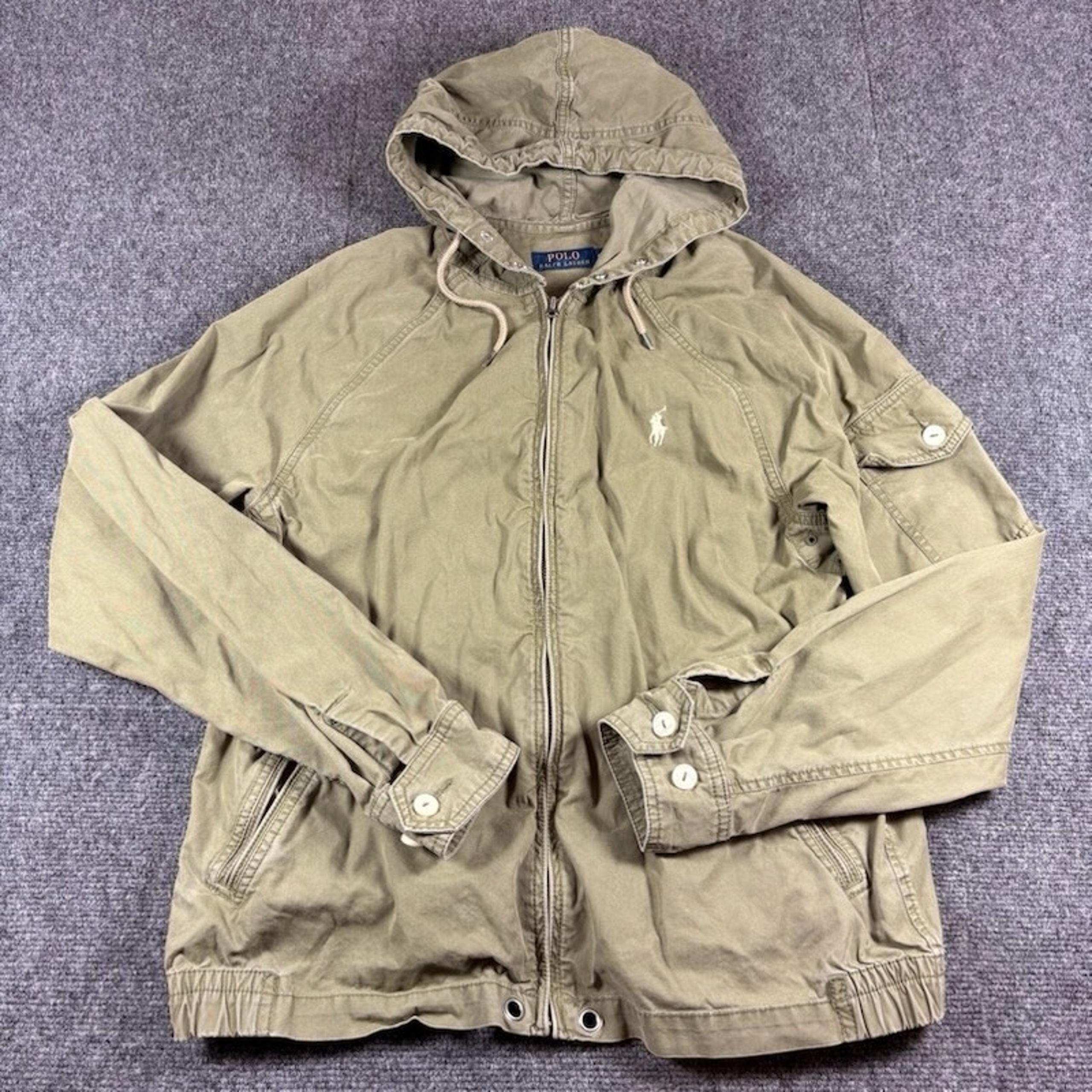 Ralph Lauren Women's Full Zip Hoodie Jacket Size S Army Green Drawstring