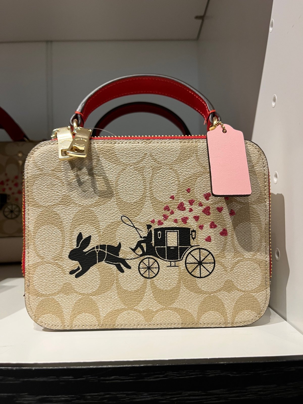 Coach Lunar New Year Box Crossbody In Signature Canvas With Rabbit And Carriage