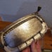 Vintage Footed Silver Plate Butter Dish with Roll Top and Glass Plate