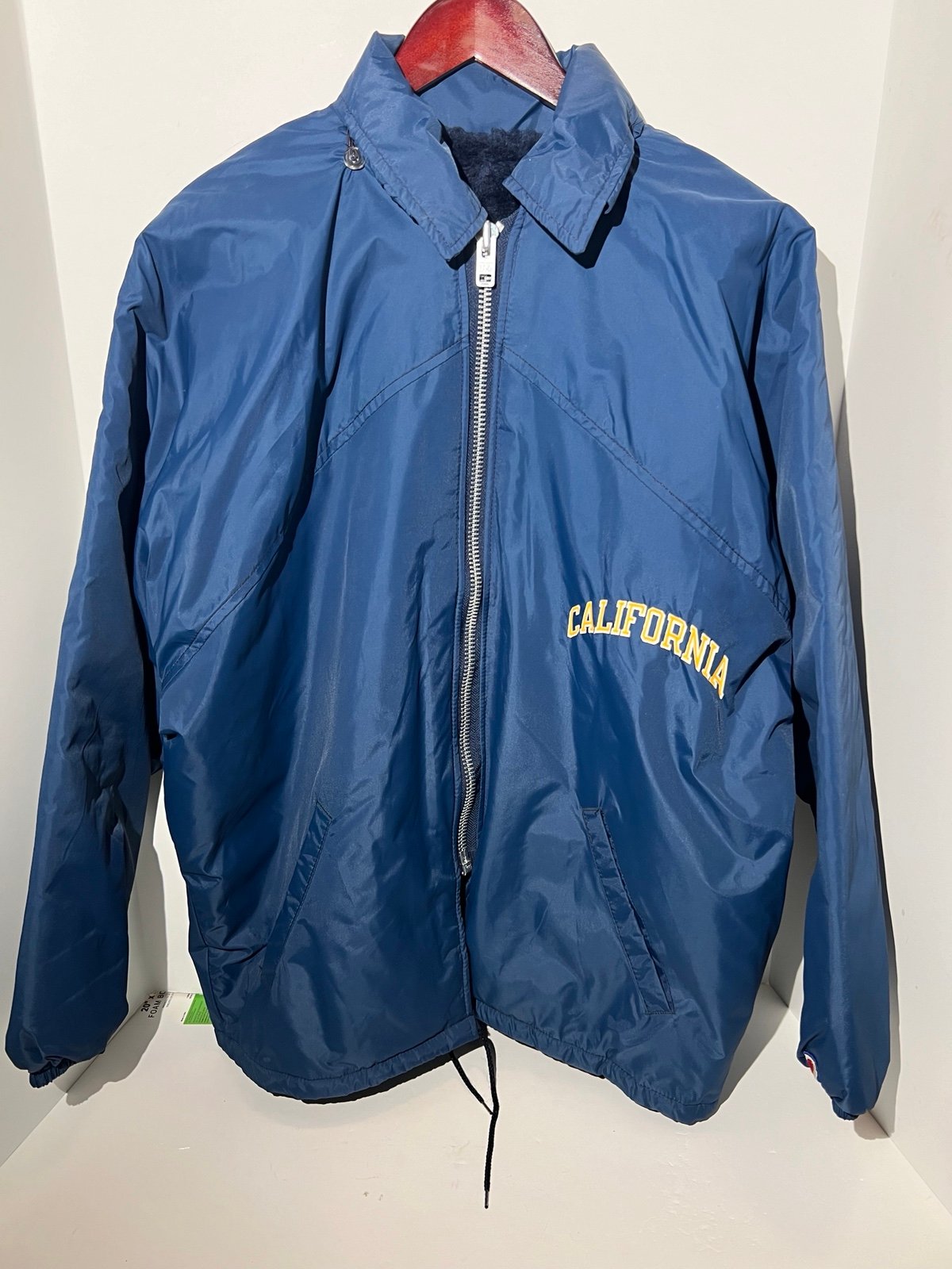 Vintage champion, California Golden Bears, faux fur lined jacket sicket size med