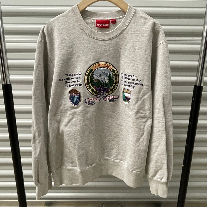 Supreme GRAY “Forever Faithful” MOUNTAIN MEN Crewneck Sweatshirt Sz L