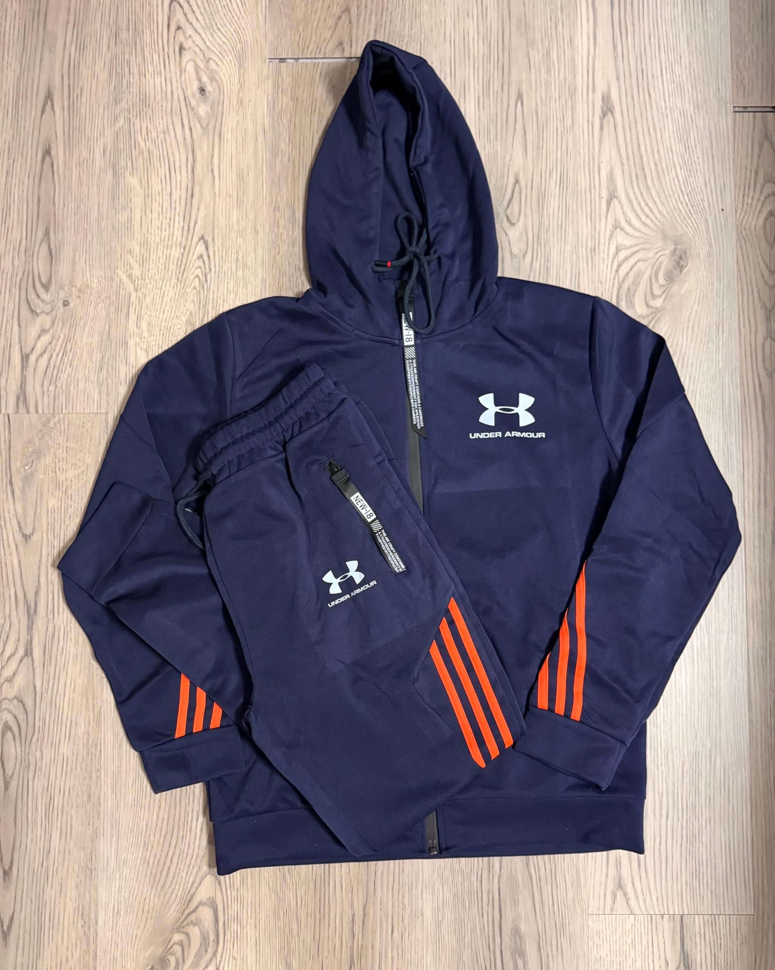 Under Armour Tracksuit Dri-Fit Men’s size Medium Navy Blue/Orange