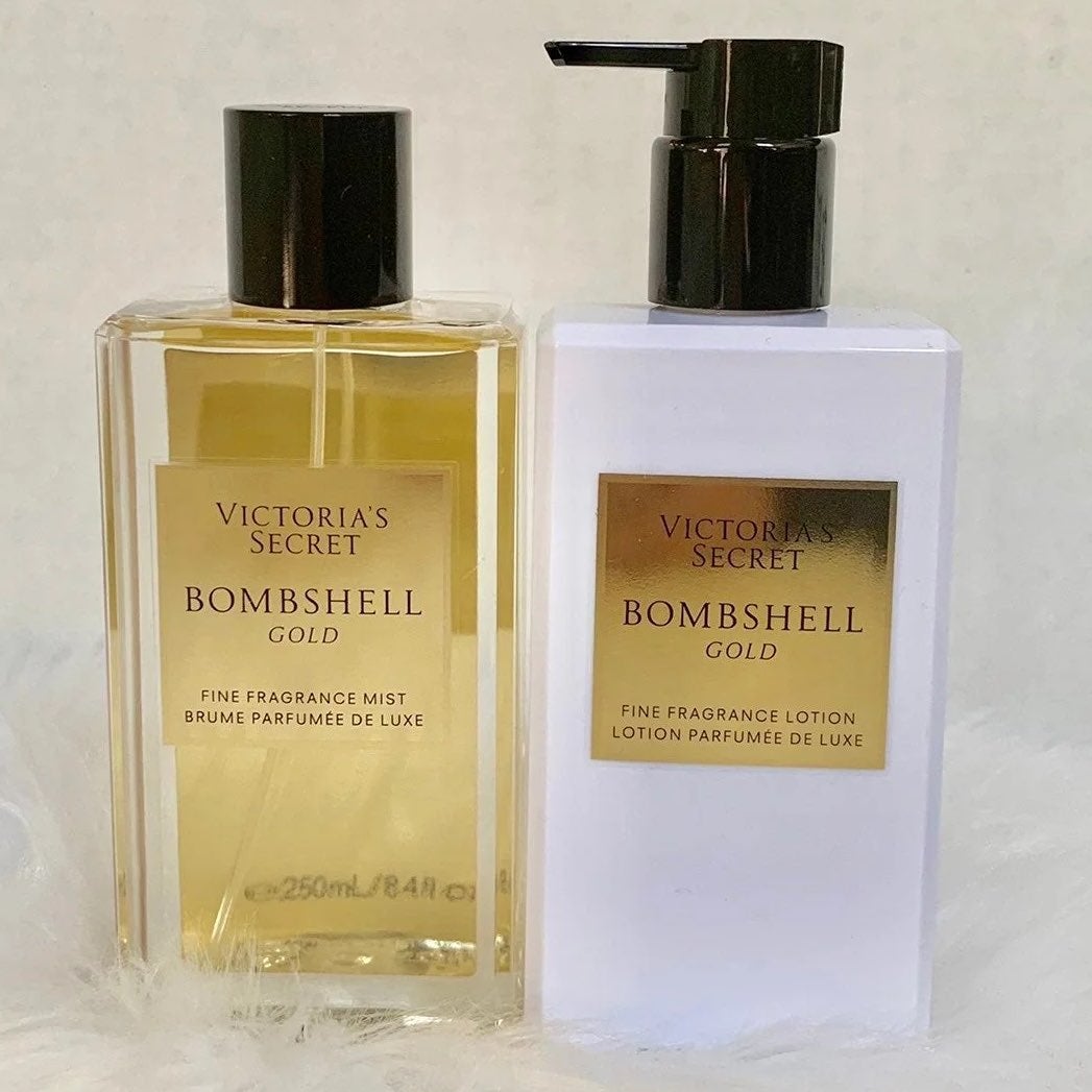 Victoria's Secret Bombshell Gold Mist & Lotion Bundle of 2
