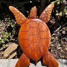 Hand carved wooden turtle wall plaque from Bali- 20x10 inches