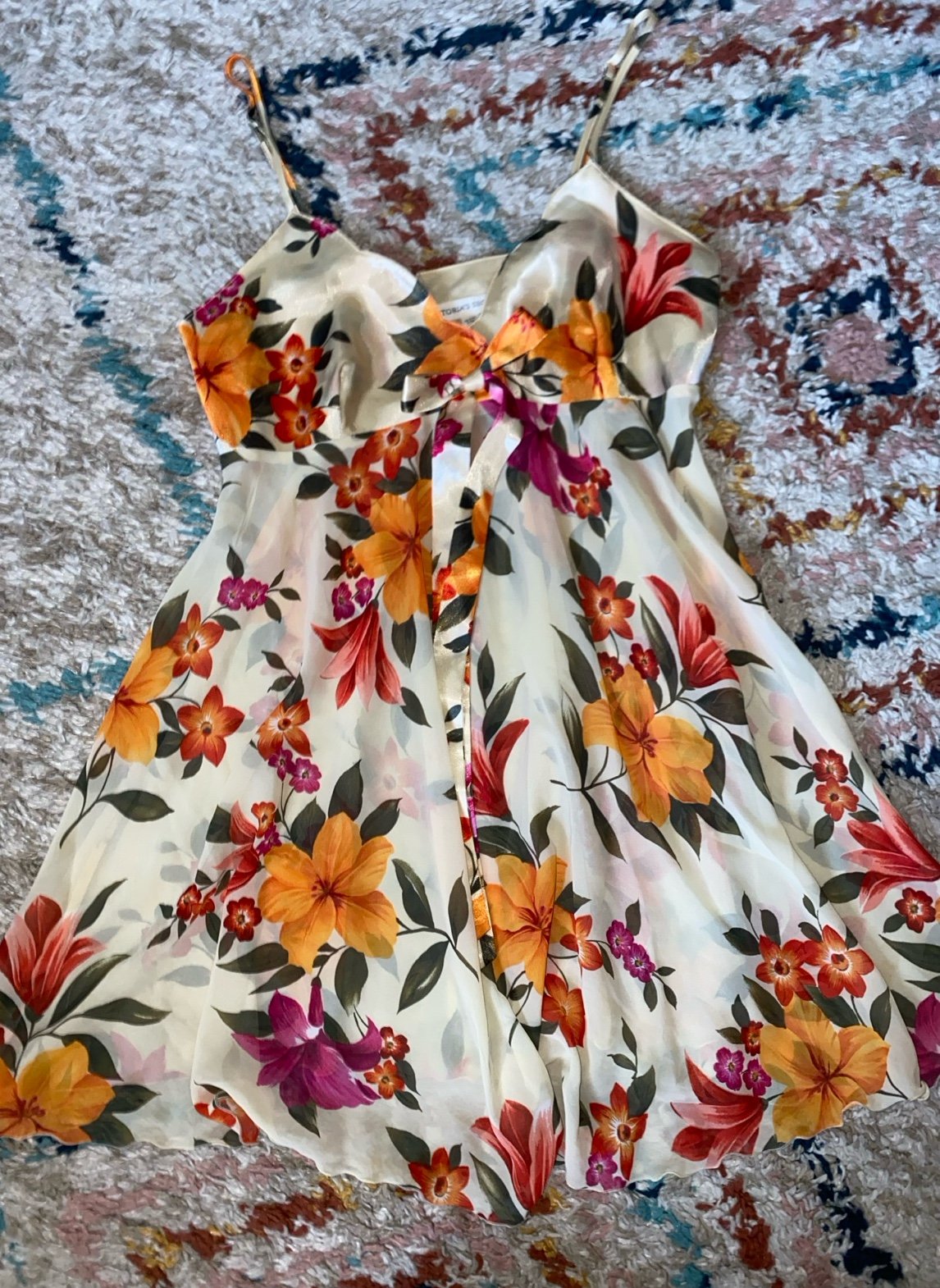 Vtg Victoira secret slip floral lingerie Dress Xs