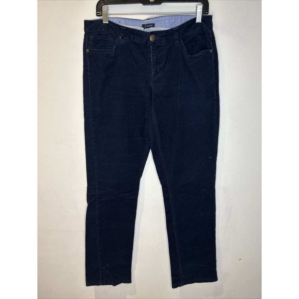 Tommy Hilfiger Navy Blue Corduroy Pants Classic Straight Leg Casual Trousers