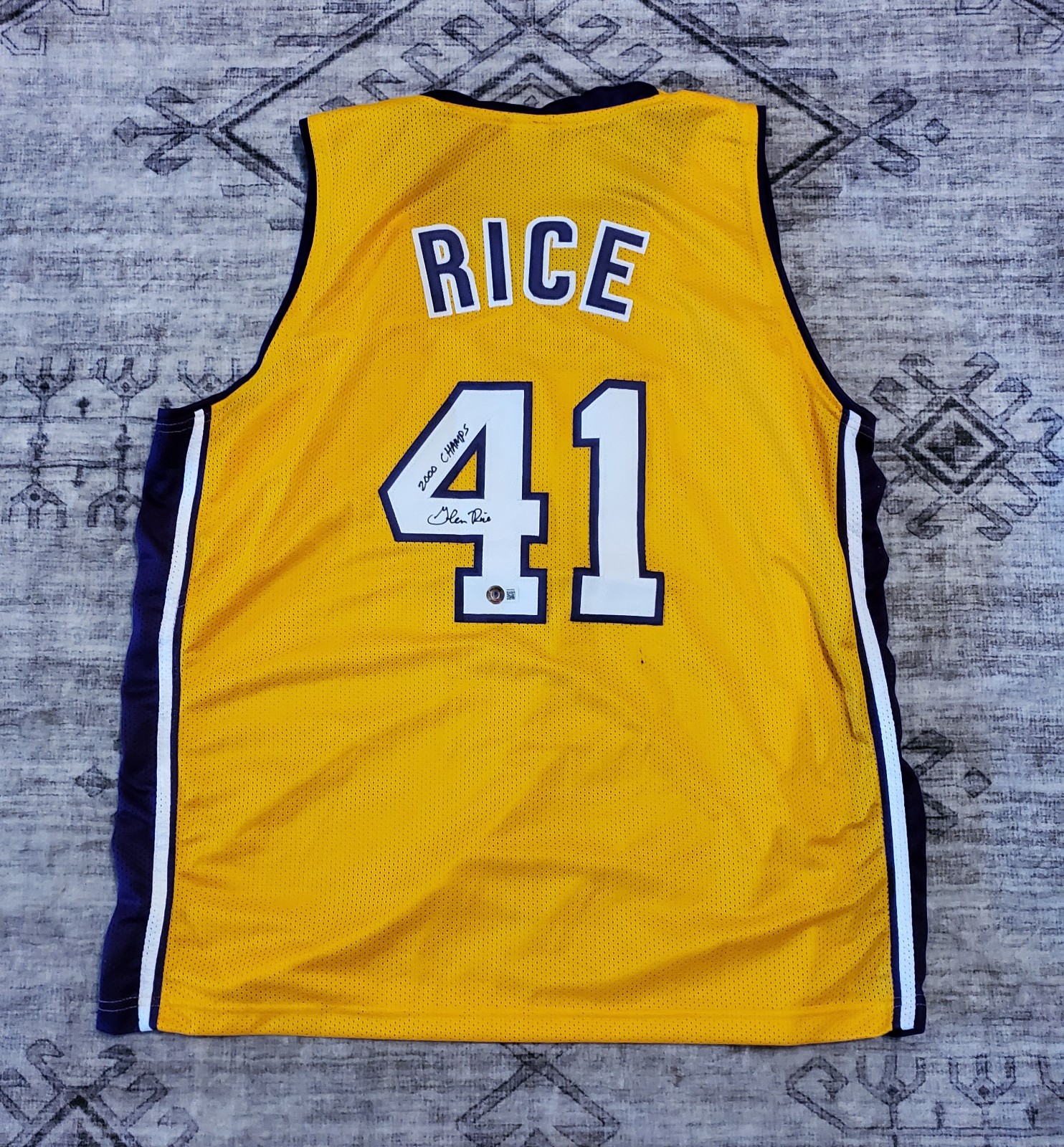 Glen Rice signed autographed Los Angeles Lakers Basketball Jersey size XL
