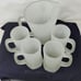 Tiara white frosted crystal clear tankard by Tiara 4 mugs and pitcher