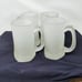 Tiara white frosted crystal clear tankard by Tiara 4 mugs and pitcher