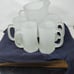 Tiara white frosted crystal clear tankard by Tiara 4 mugs and pitcher
