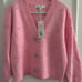 NWT Sz M Ellorie Sweater Heathered Conch Shell Pink Paradise Rhinestones