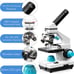 40X-2000X monocular Microscopes for Adults Students Beginner with LAD Set,Dual L